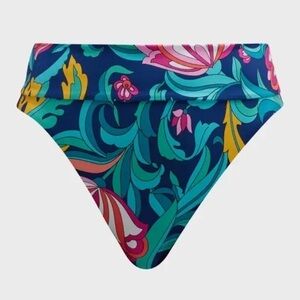 Trina Turk Women's India Garden Floral High Waist Bikini Bottom size 12
